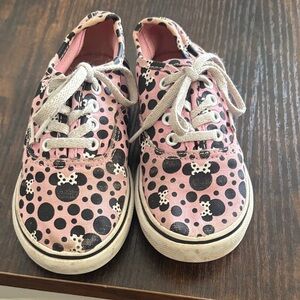 Vans Pink and Black Polka Dot Kids Sneakers